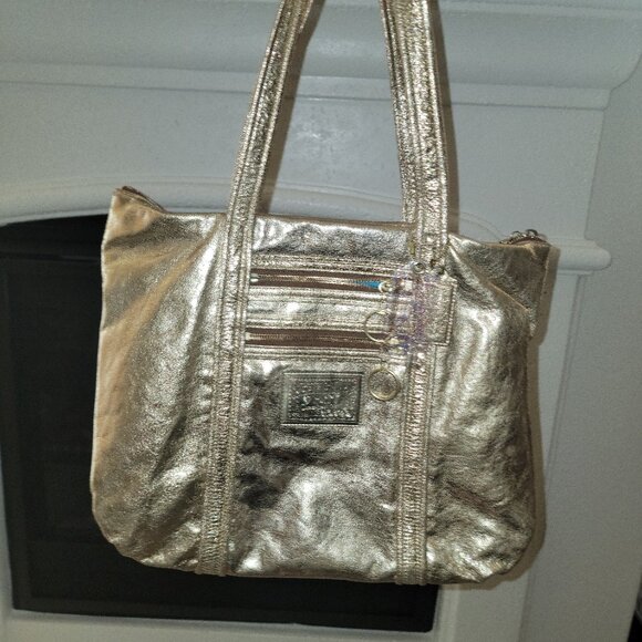 π FINAL SALE Rare GOLD Coach Poppy Tote coach hangs - Picture 1 of 6